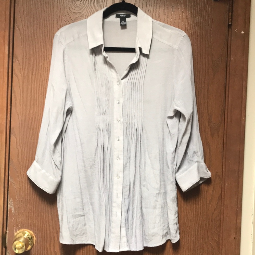 Alfani petite pin tucked top